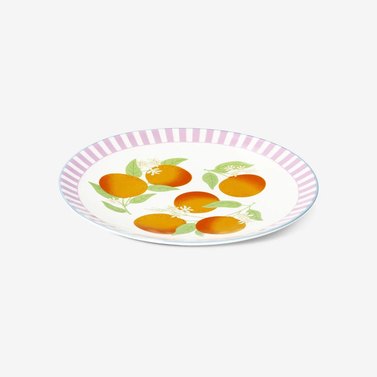 Tallerken med appelsiner og striber - Stor