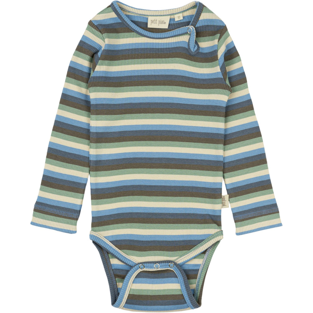 Køb Petit Piao Allure Blue Multi Stripe Body L/S Modal Multi Striped