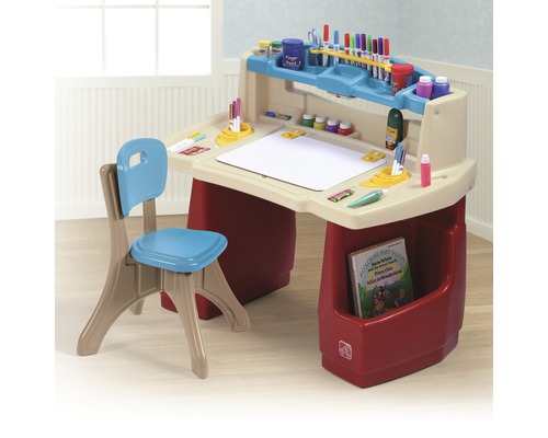 Kinderknutseltafel Step2 Deluxe Art Master Desk rood-beige