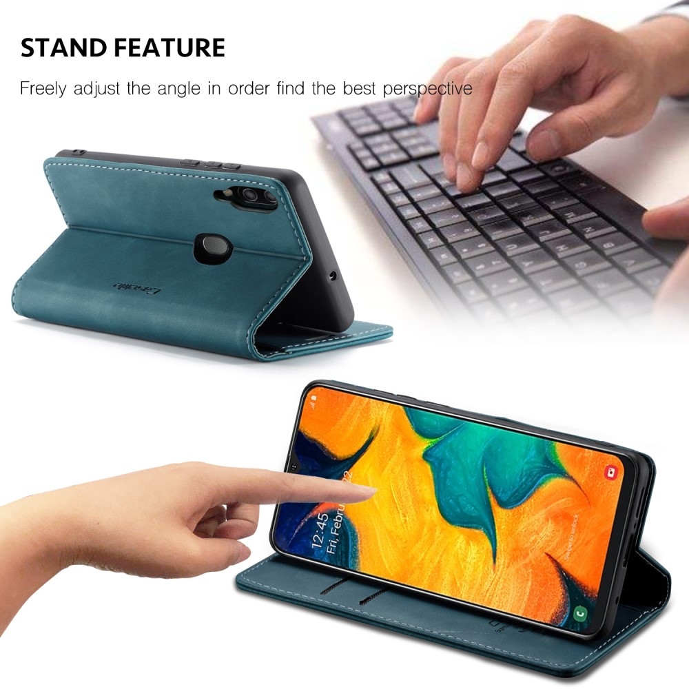 Samsung Galaxy A40 Leder Tasche Flip Wallet Etui mit Kartenfächern - Blaugrün