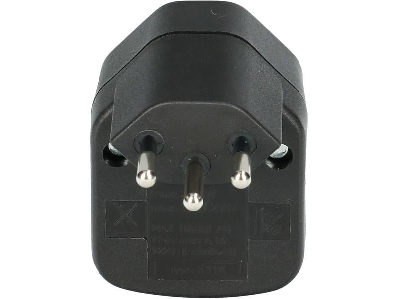 Max Hauri Abzweigstecker 1x T13 mit Schalter Schwarz Abzweigstecker 1x Typ 13 Schwarz Schalter
