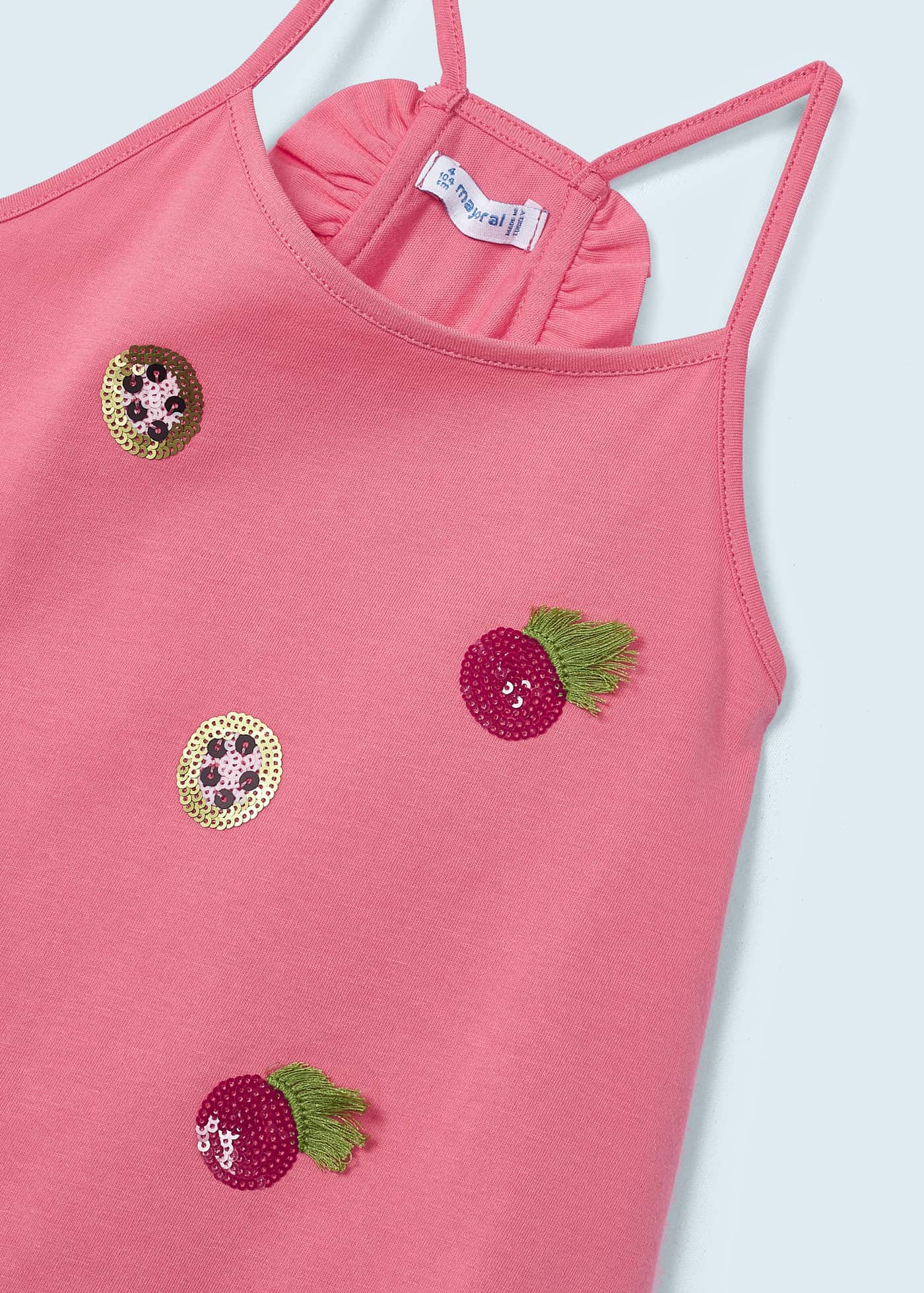 Regata de algodão com apliques para meninas