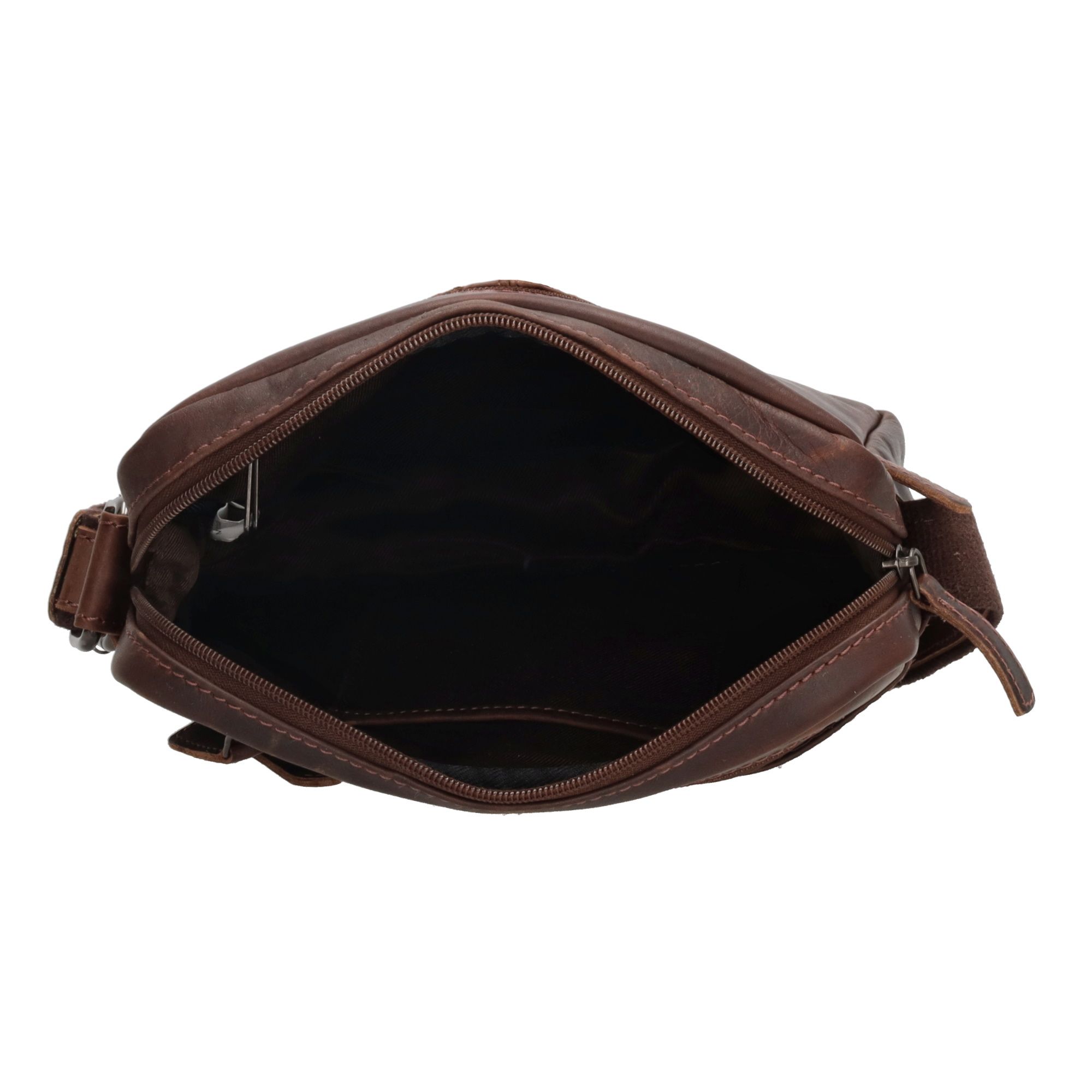 Hide & Stitches Japura Schoudertas Donkerbruin