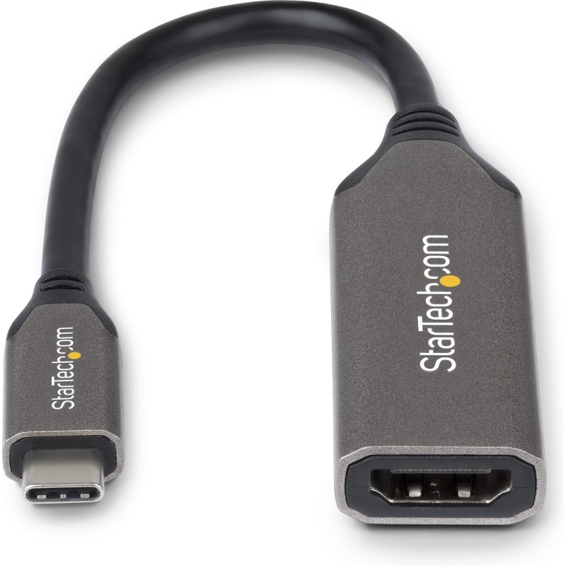 StarTech.com Adaptateur USB-C vers HDMI, 8K 60 Hz / 4K 120 Hz, Compatible Thunderbolt / USB4, Convertisseur USB C vers HDMI 2.1, HDR10+, Câble de 20 cm