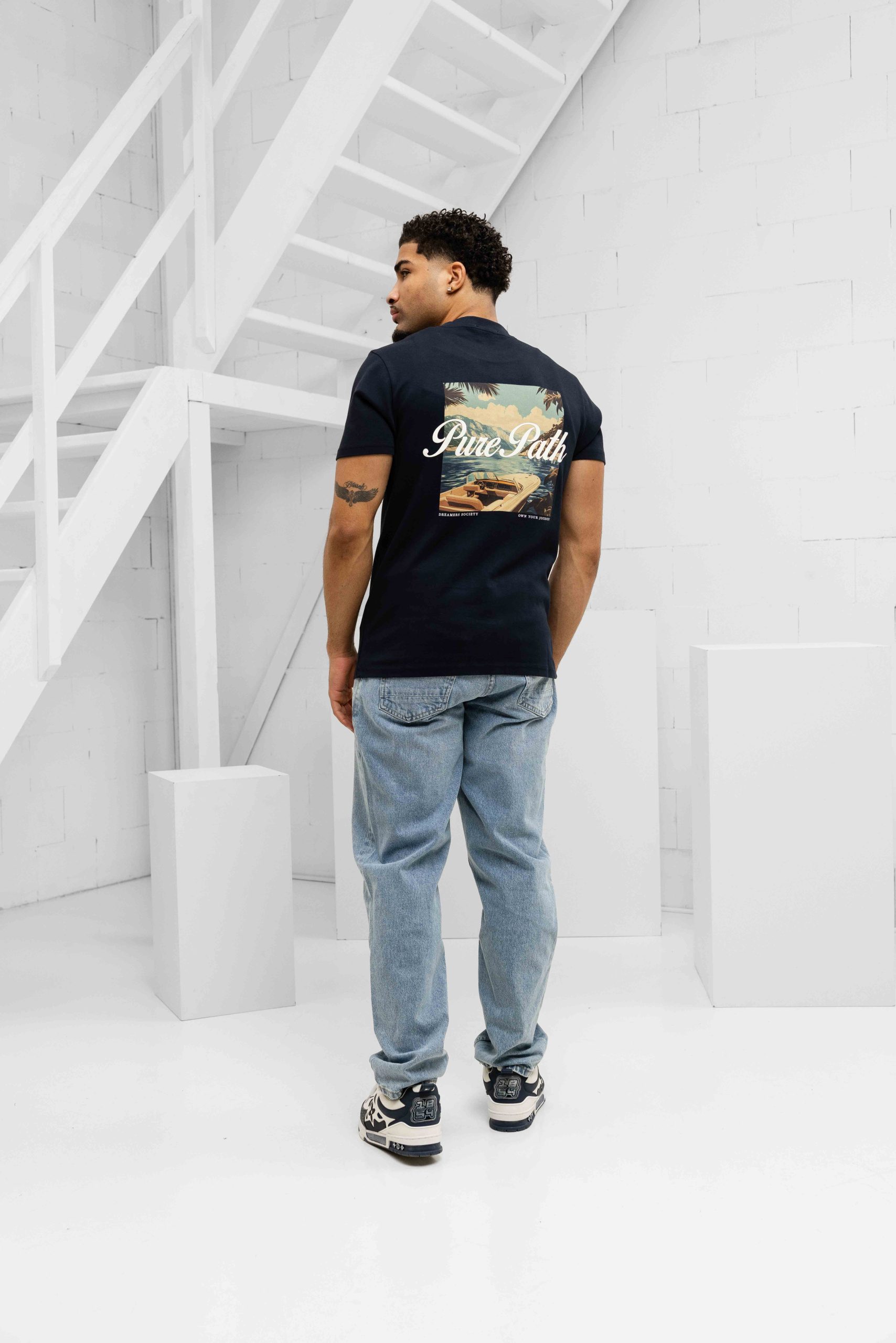Pure Path Riva View T-Shirt Heren Donkerblauw