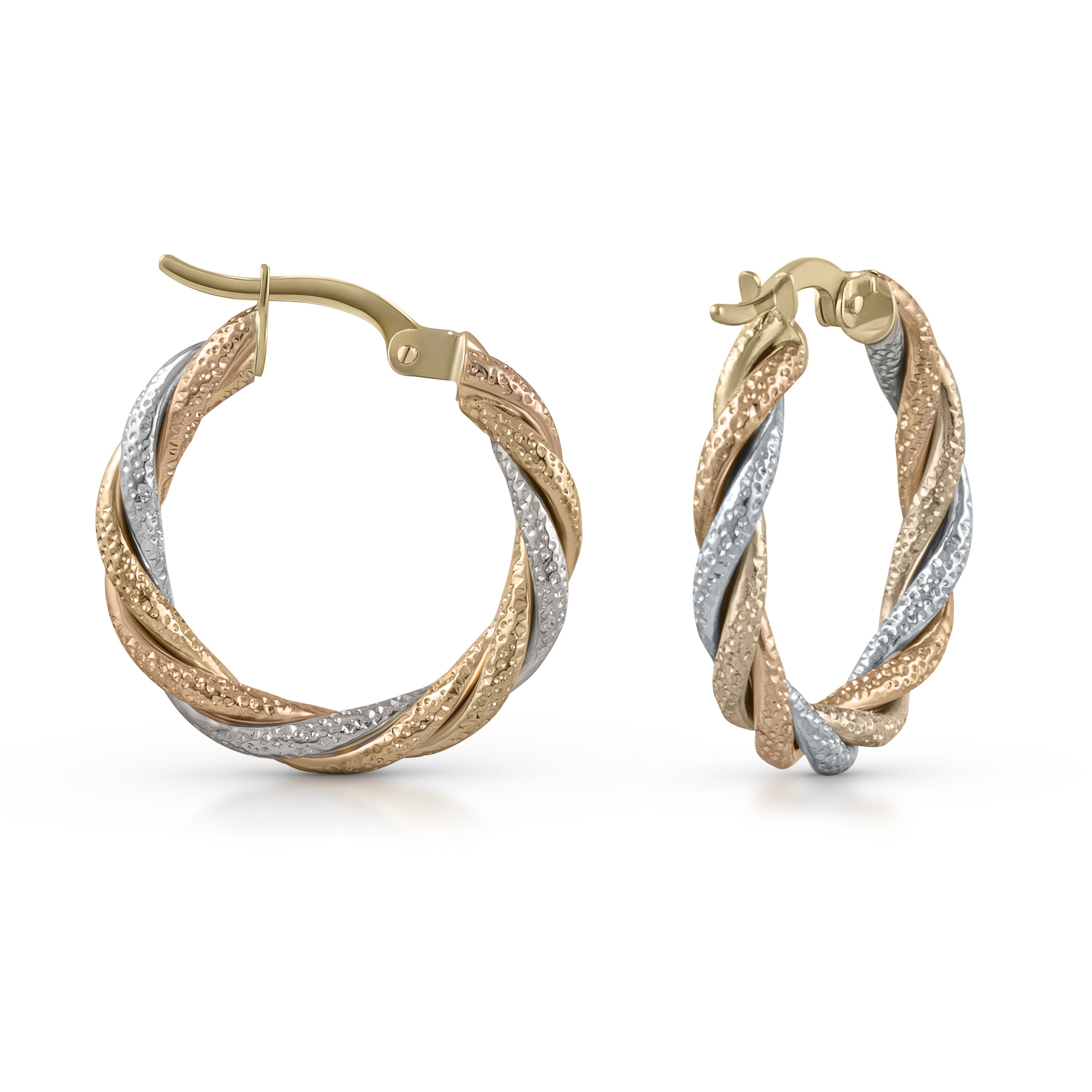 Fascination by Ellen K. Ohrringe Gold 585 dreifarbig 21mm Durchmesser