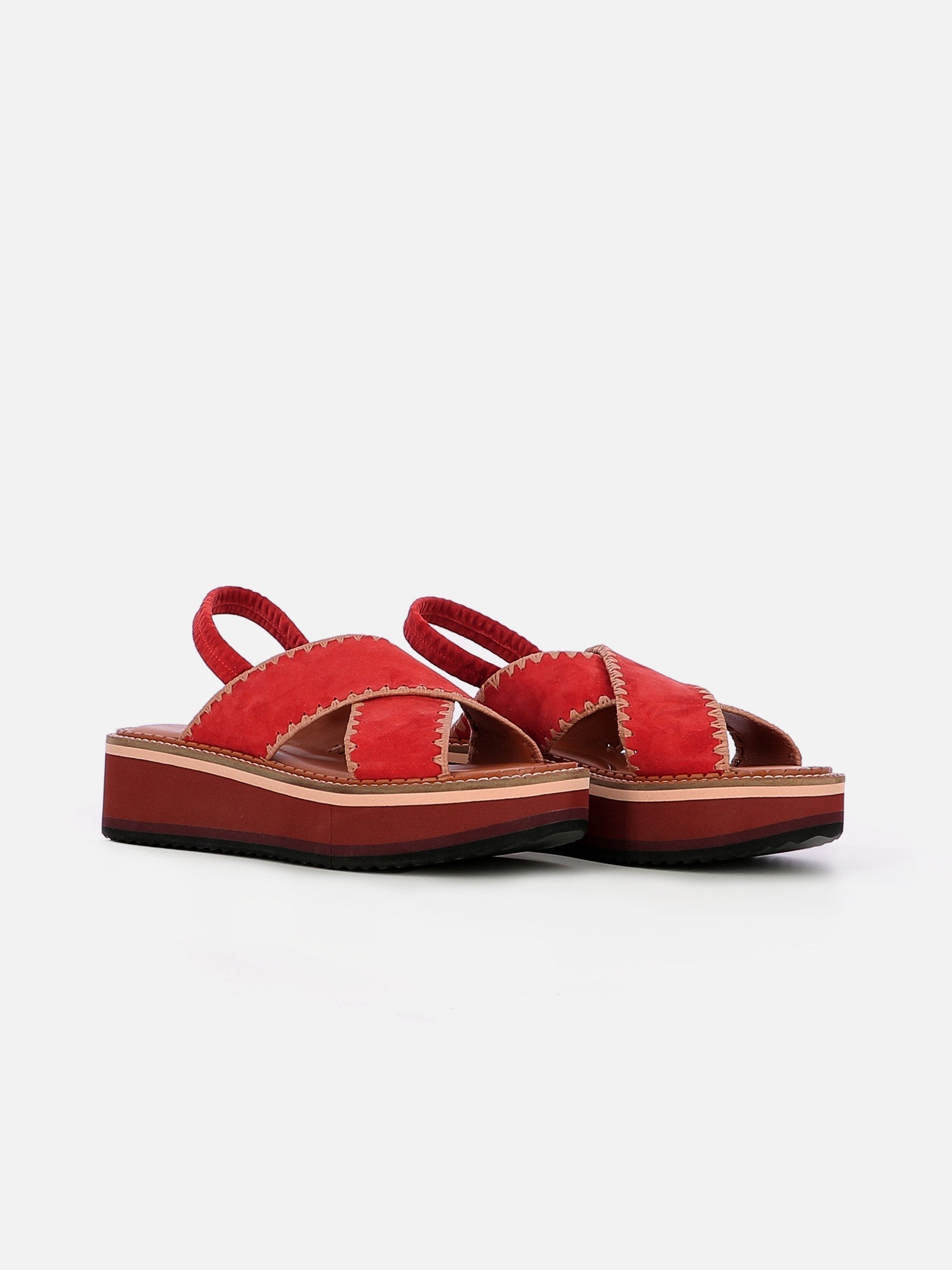 SANDALS - FREEDOM sandals, suede red