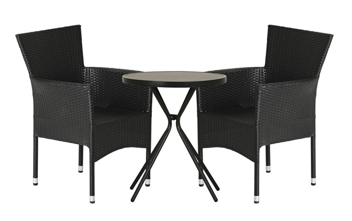 Cafébord Ø60 cm antracit/sort - Sunlife