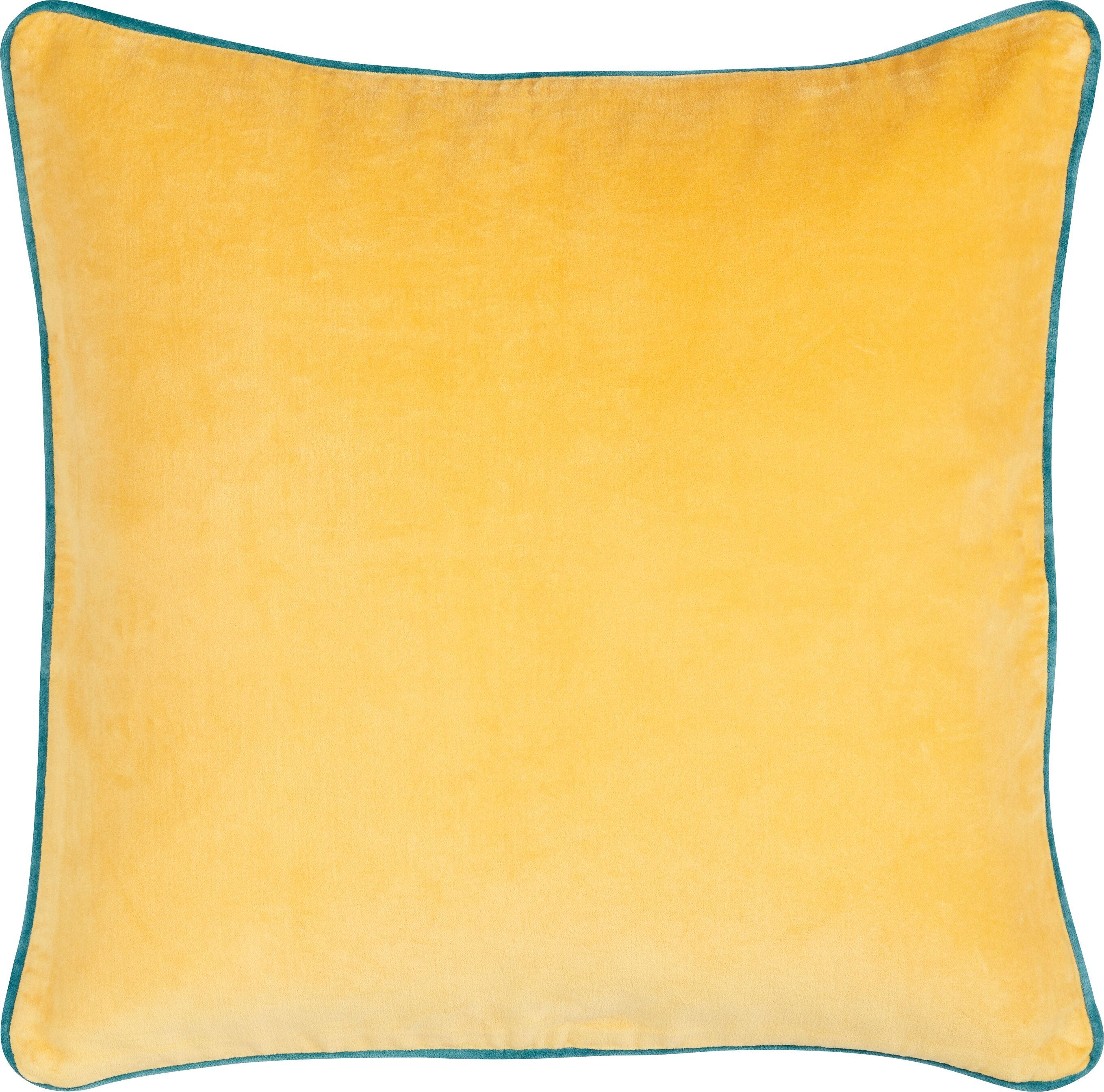 VELVET Zierkissen - gelb / B: 50.0 cm x H: 50.0 cm