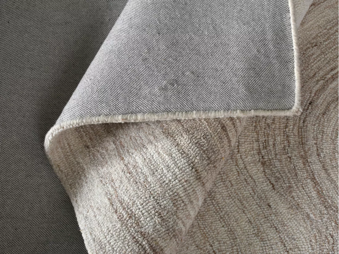 Tapis 100% laine fait à la main - 160 x 230 cm - 1800g/m2 - Beige et taupe - AZARIA