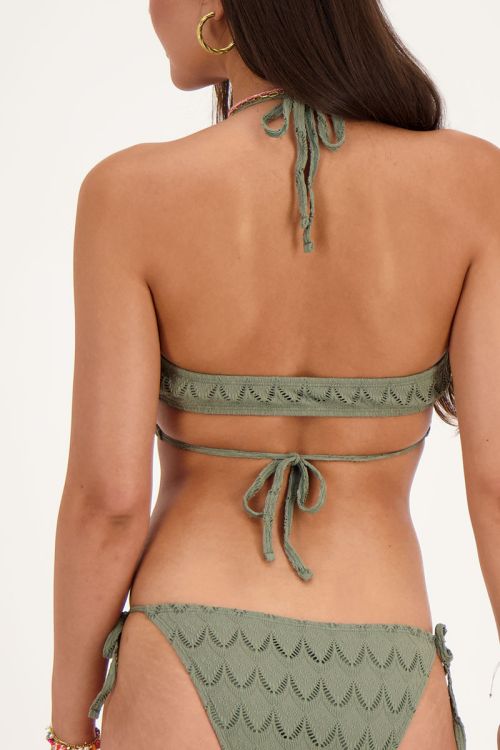 Donkergroene bikini wikkeltop boho