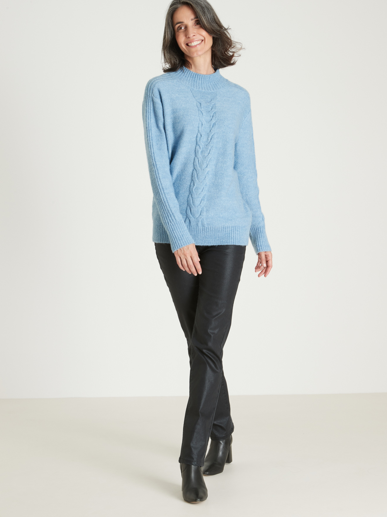 Pull col montant en jersey envers