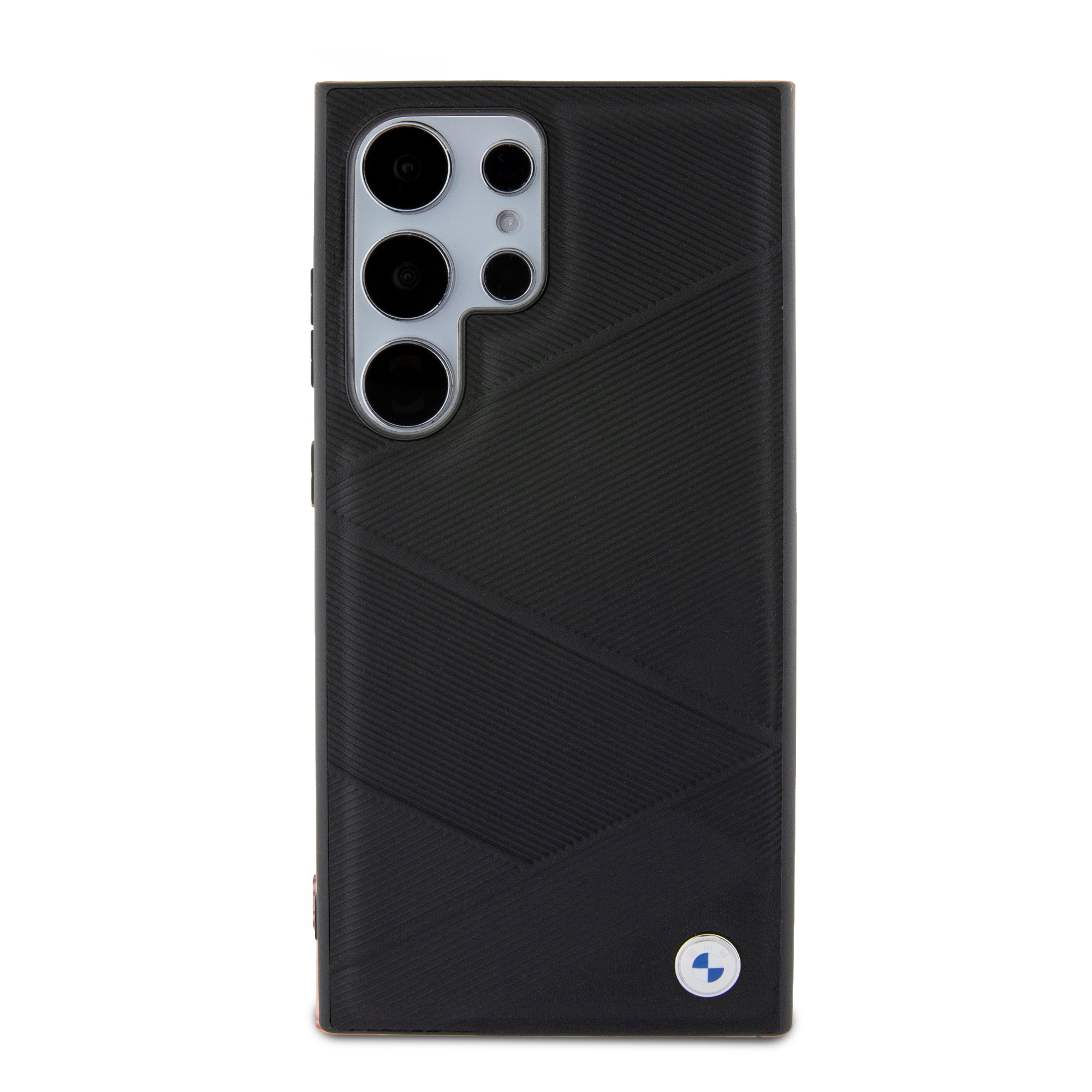 Samsung Galaxy S24 Ultra Leder Hardcase Hülle Crossing Lines Pattern (BMHCS24L23RCGPK) - Schwarz