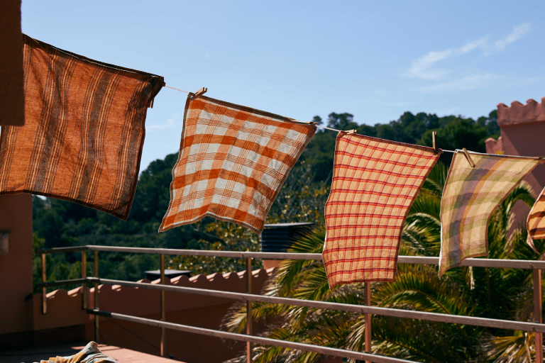 HKliving Vida theedoek Sand/Cream