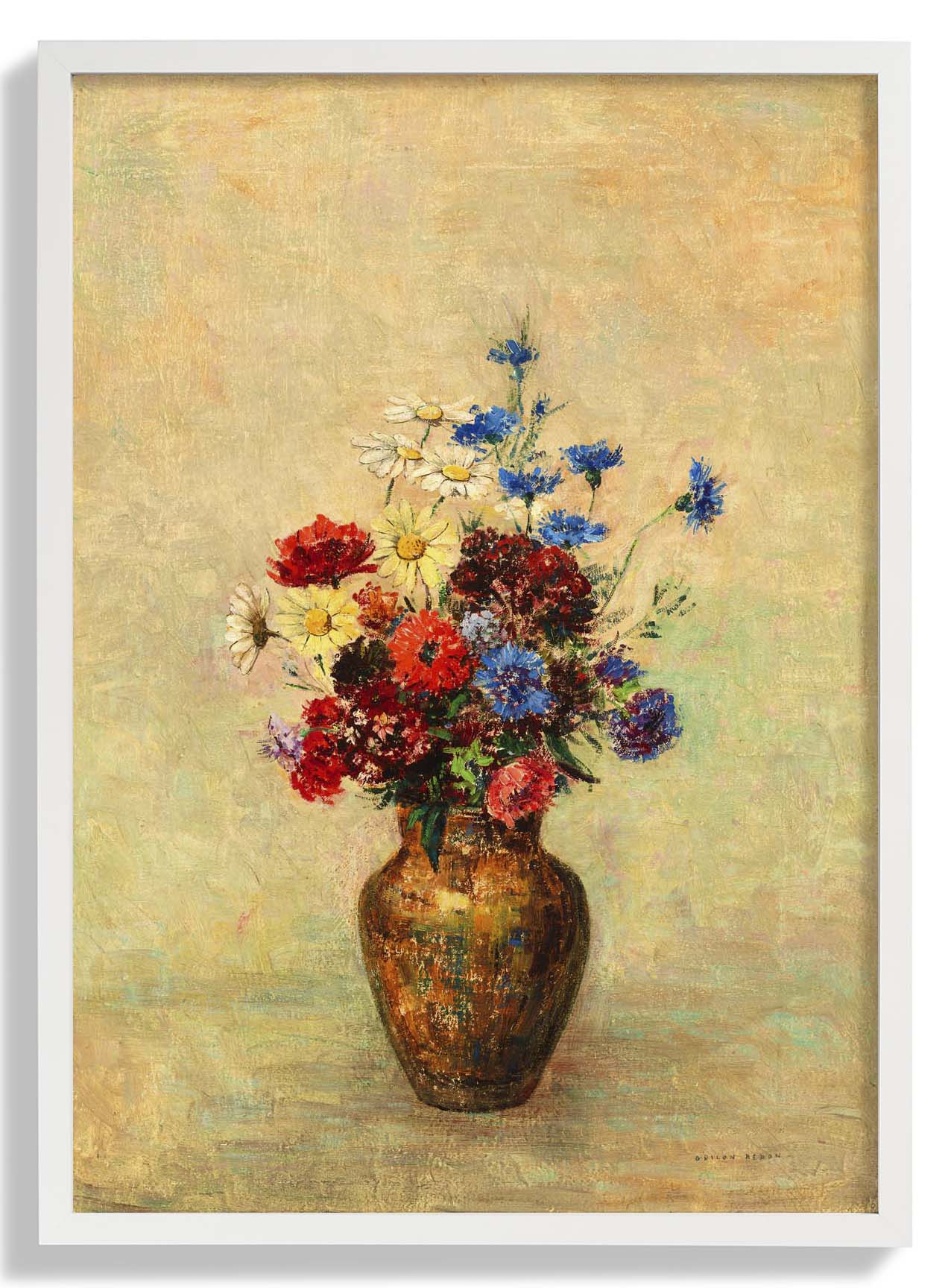 Blumen in einer Vase Gemälde von Odilon Redon