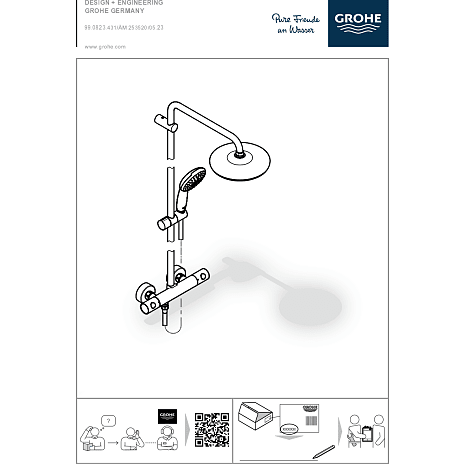 Grohe New Tempesta Cosmopolitan 210 brusesystem med termostat. Krom