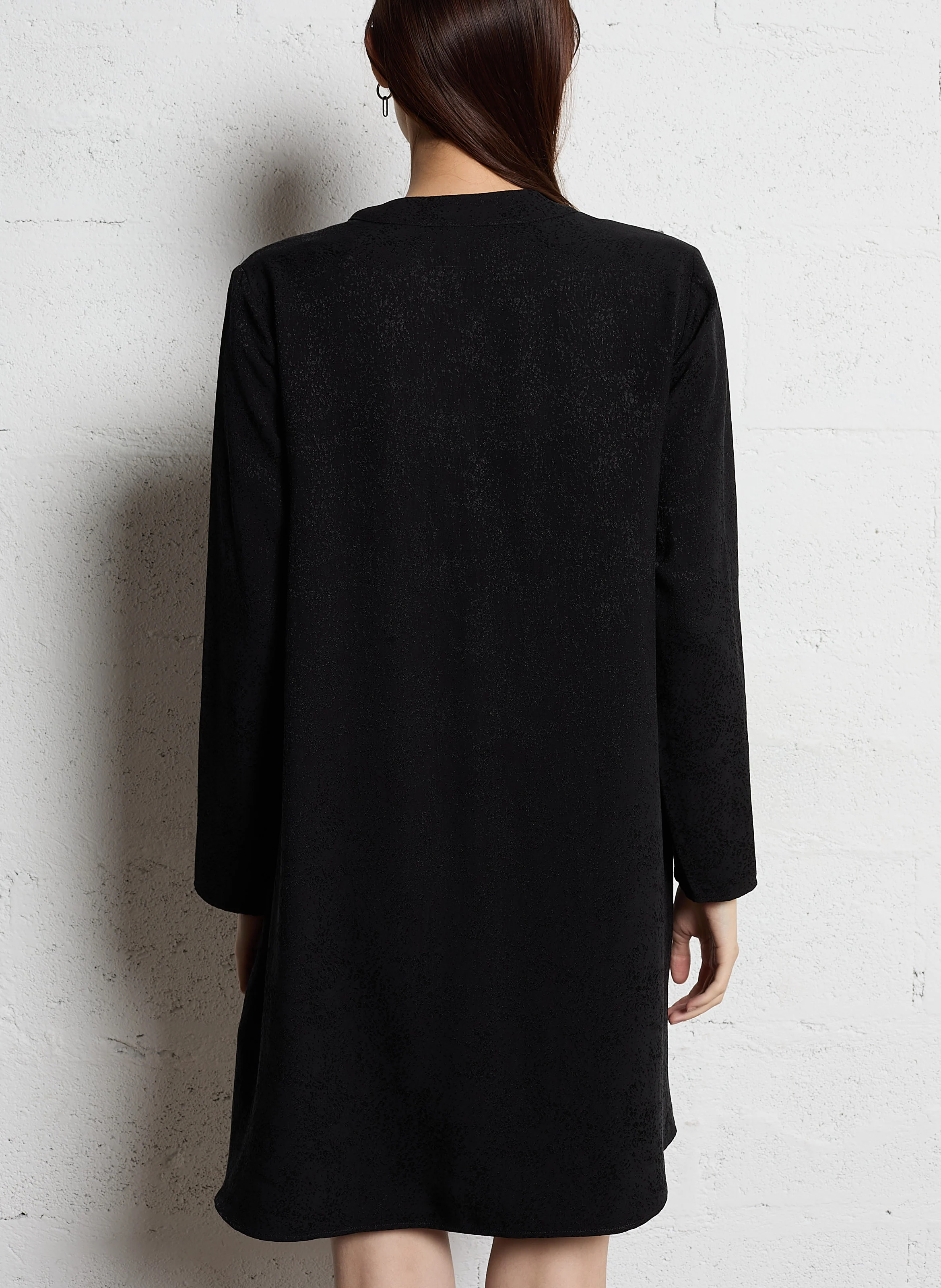 MISTY - Robe courte jacquard | Noir