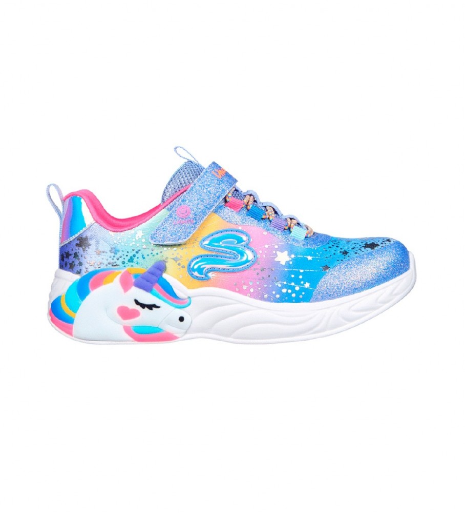Tênis Skechers S Lights Unicorn Dre Azul