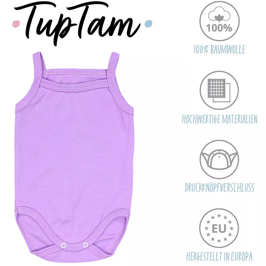 TupTam Mädchen Babybody mit Spagettiträger Sommer 5er Pack altrosa