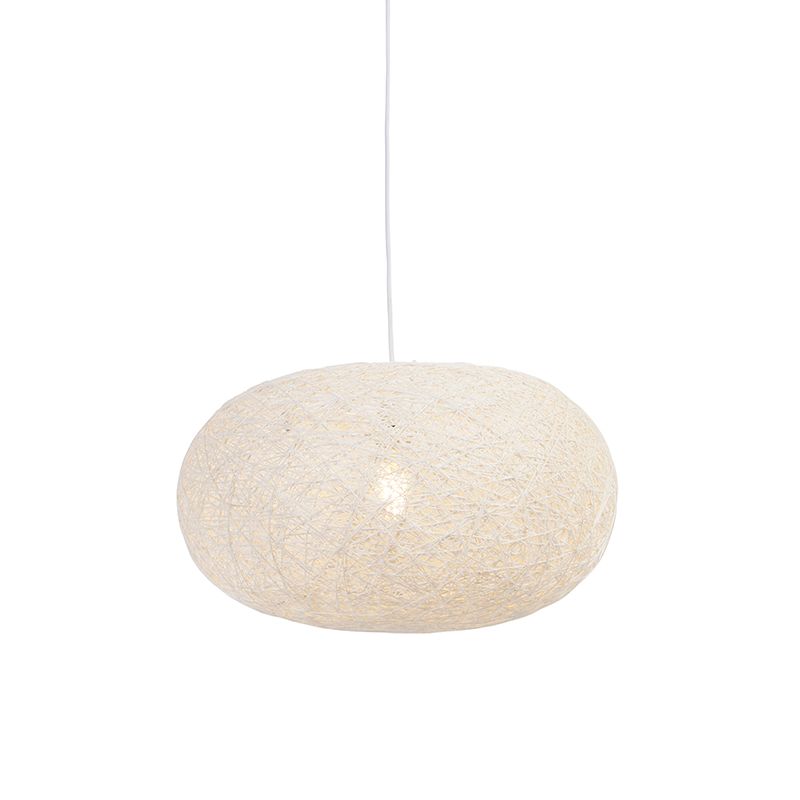 Landelijke hanglamp wit 50 cm - Corda Flat