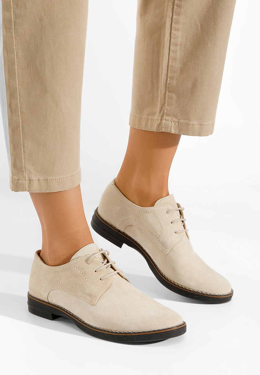 Chaussures derby en cuir beige Otivera V2