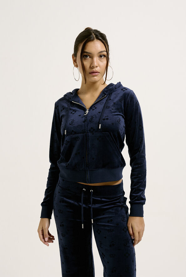 Juicy Couture MONOGRAM MADISON HOODIE Night sky