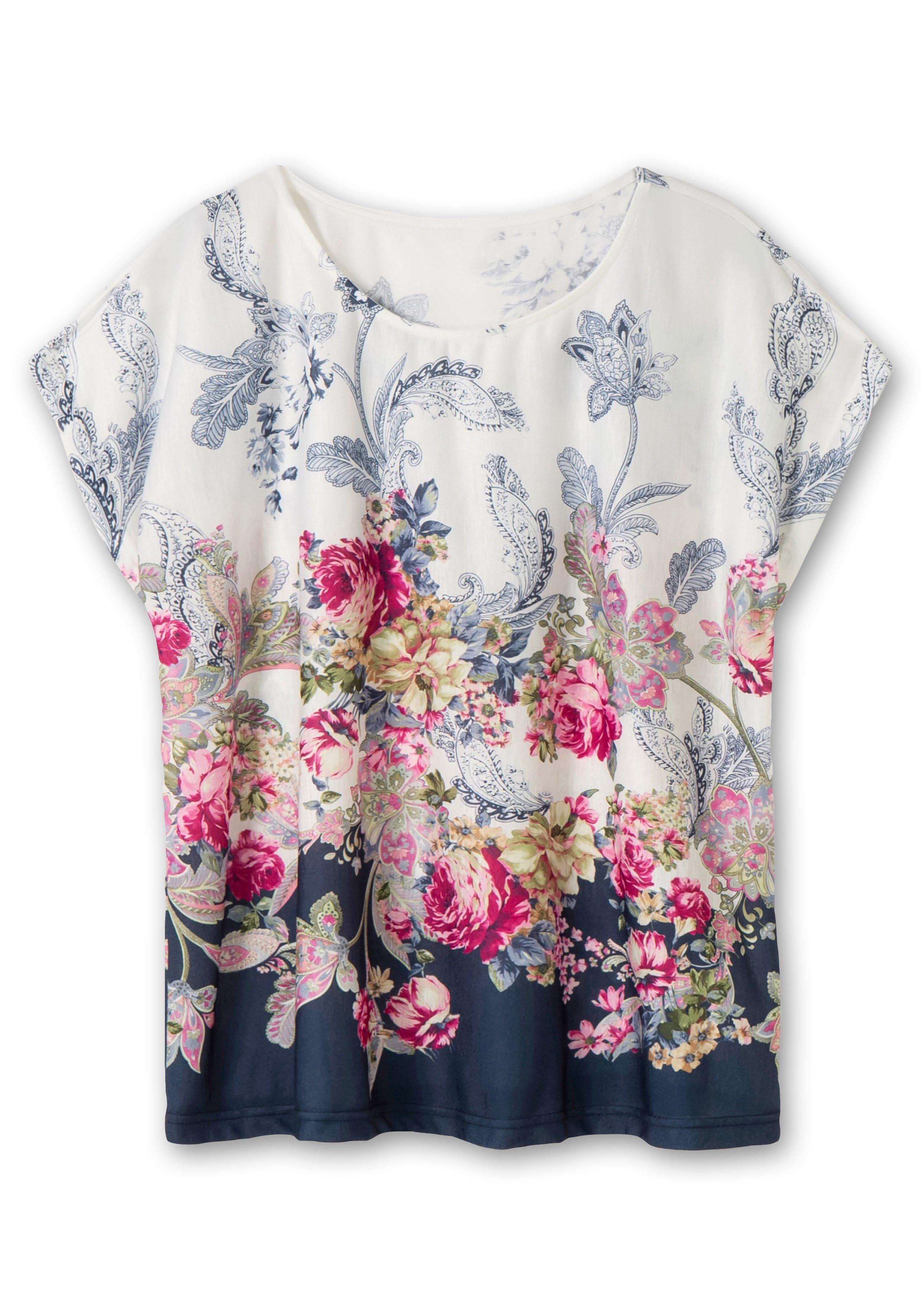 Shirt mit Blumenprint, in bügelfreier Qualität