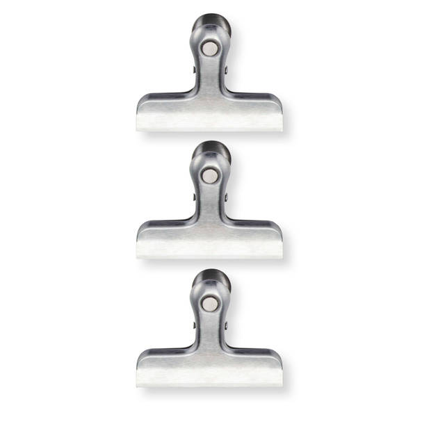 Blokker vershoudclips - set van 3 - rvs