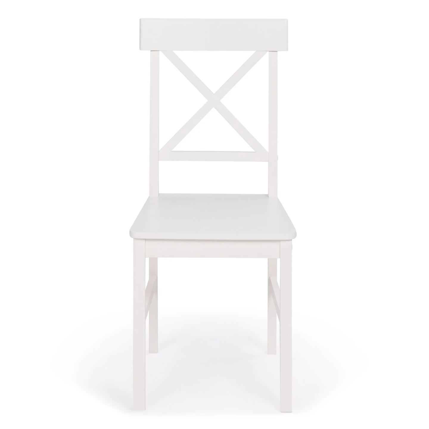 Lot de 4 chaises de cuisine avec croisillons SUZANNE bois blanc