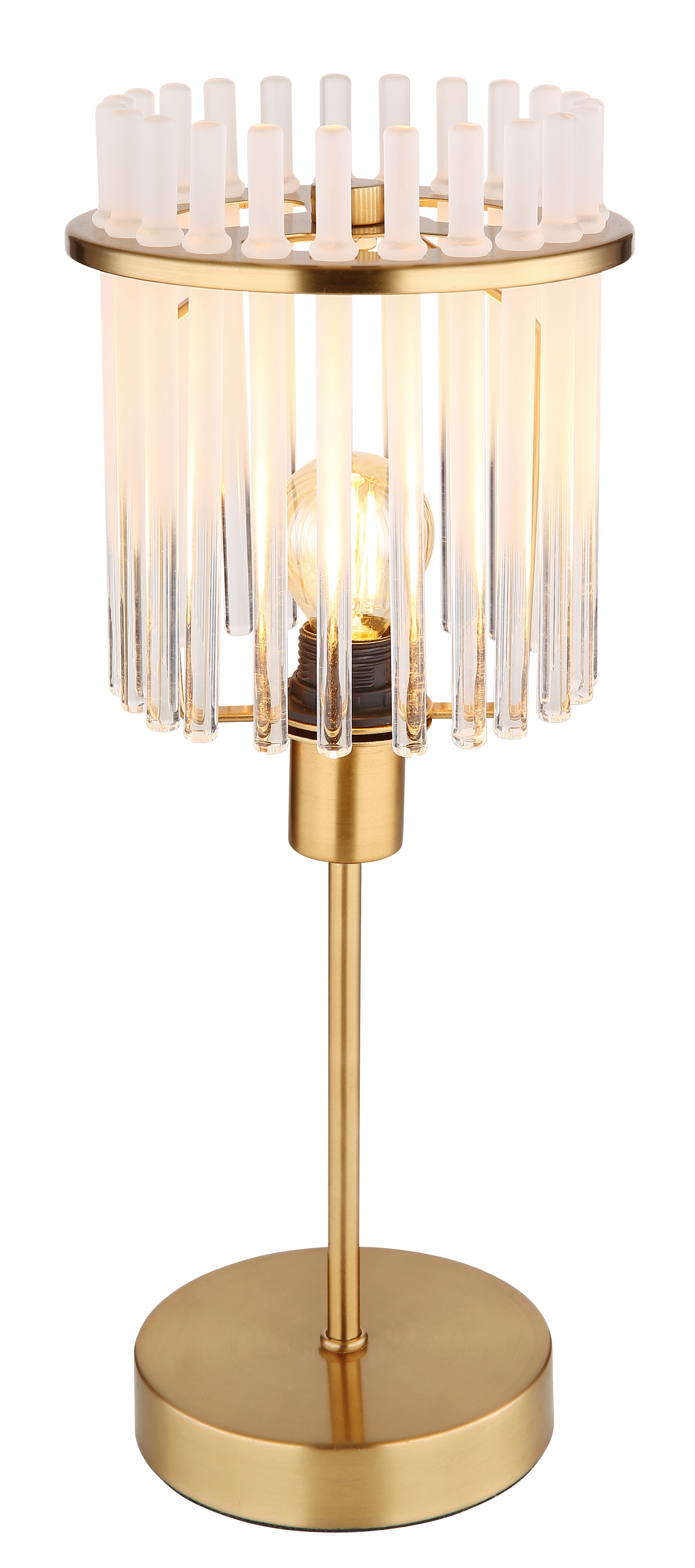 GLOBO Retrofit Tischlampe GORLEY 37 cm goldfarbig /opal