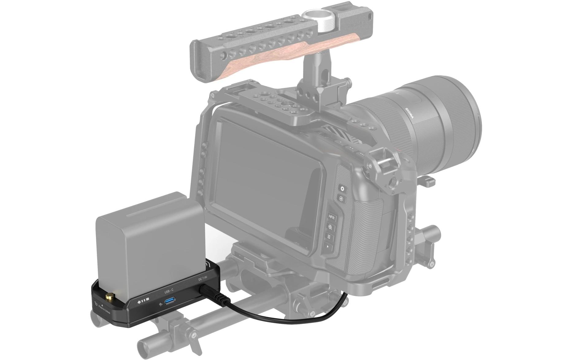 Digitalkamera-Akku NP-F Akku-Adapter-Montageplatten-KitMontageplatten-Kit für Canon EOS R5 / R5C und BMPCC 4K / 6K