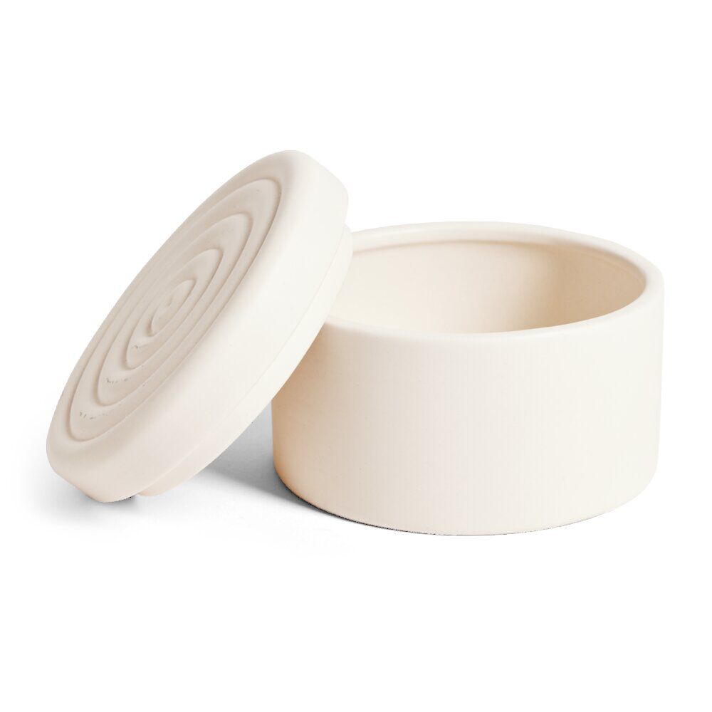 Boîte ronde céramique blanc Ø12cmxH8cm
