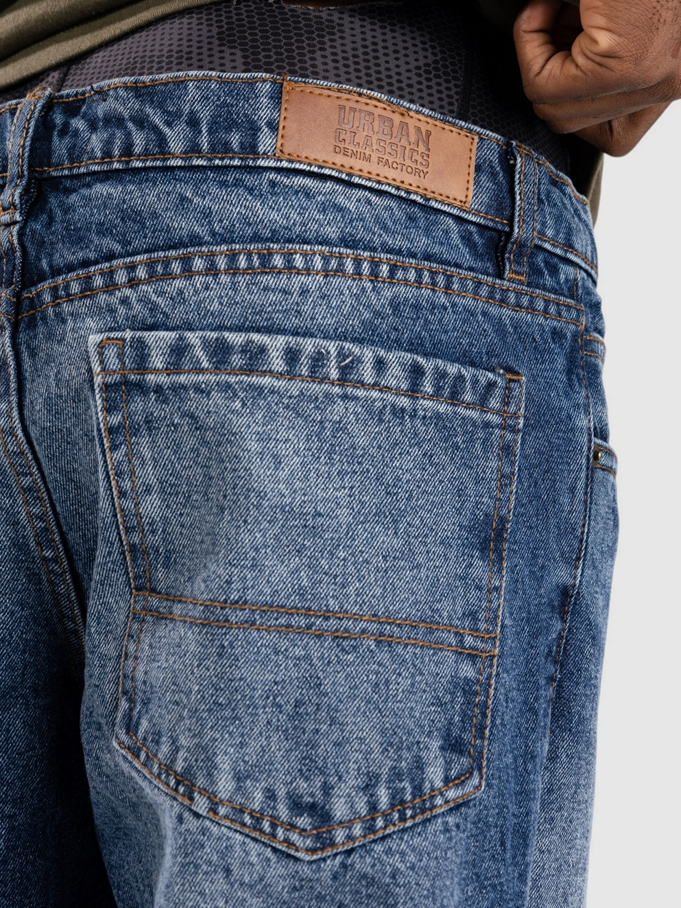 Urban Classics Heavy Ounce Straight Fit Zipped Jeans new midblue washed