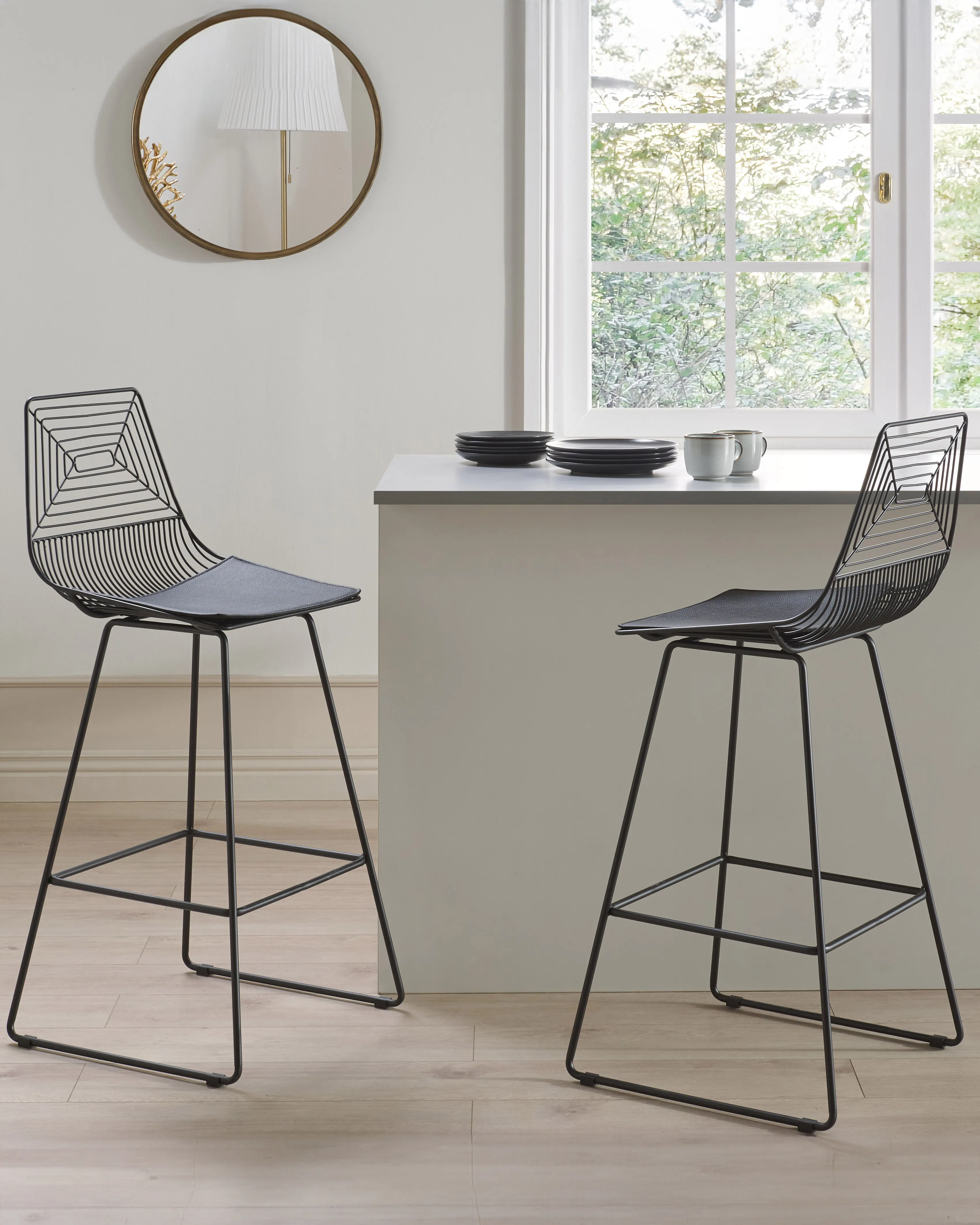 Set van 2 barstoelen BISBEE Metaal Zwart