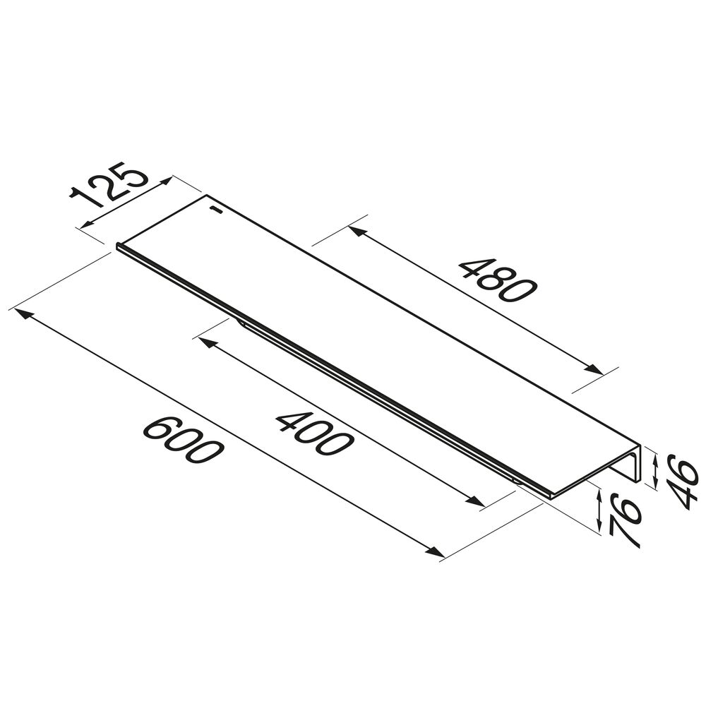 Geesa Leev planchet 60cm met handdoekrek 40cm zwart