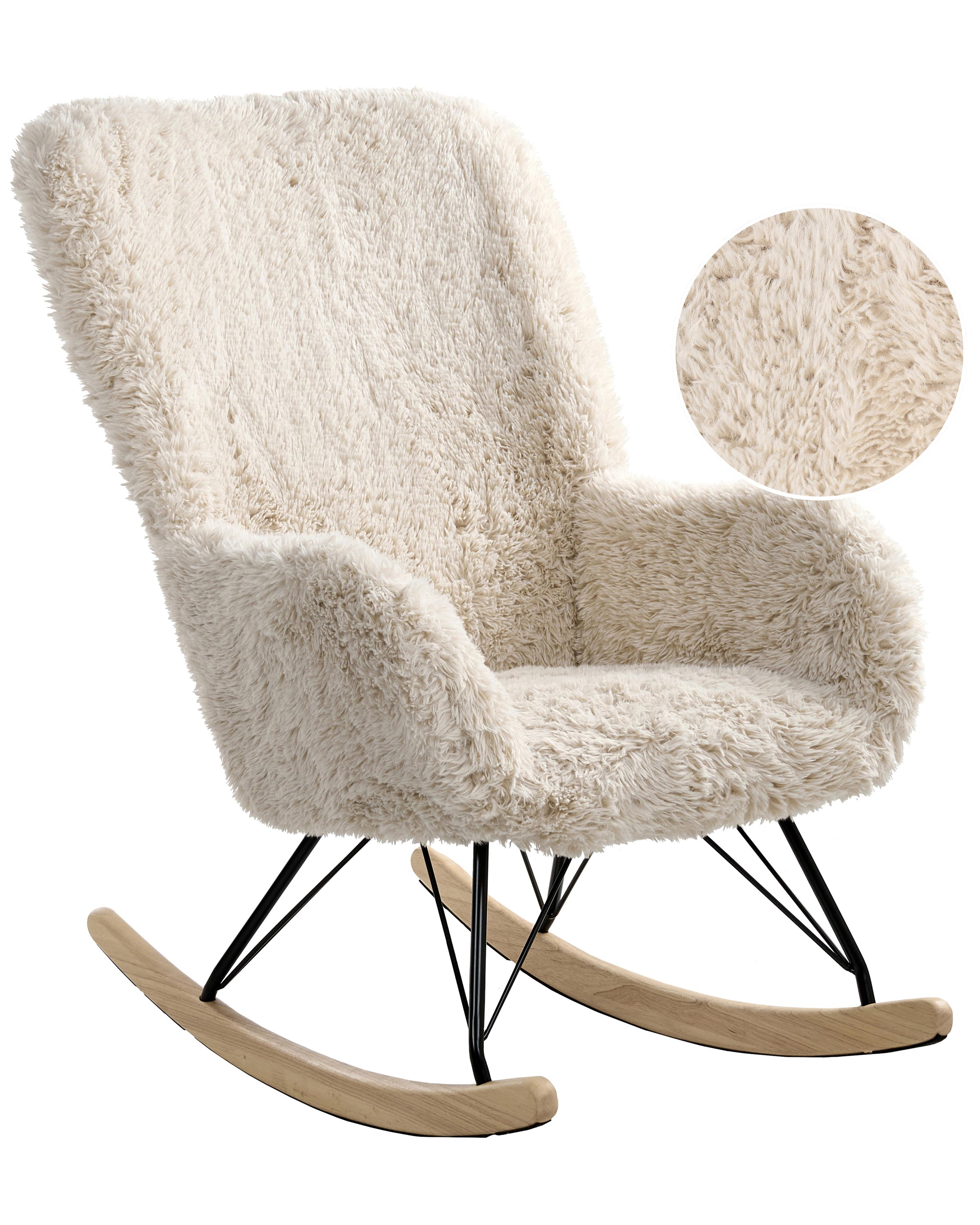 Schommelstoel AKRA Nepbont Lichtbeige