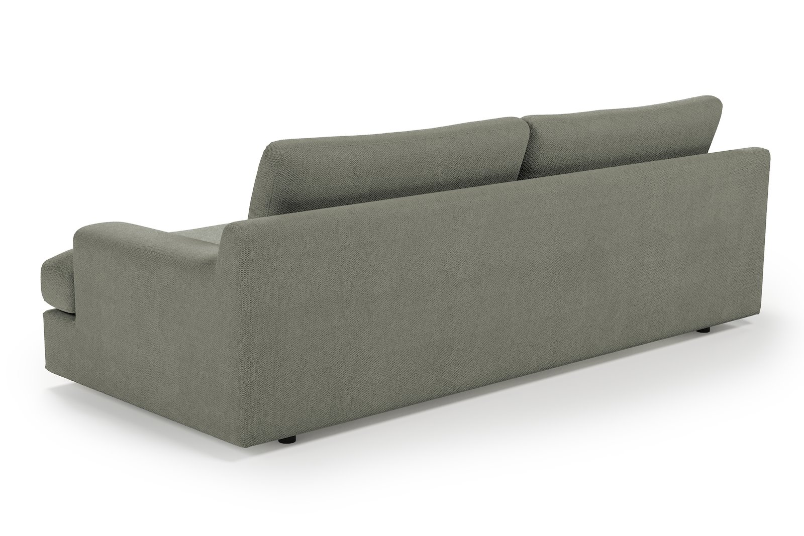 Roma 3-seter XL Tekstil Mito 180 Light Grey med sorte ben