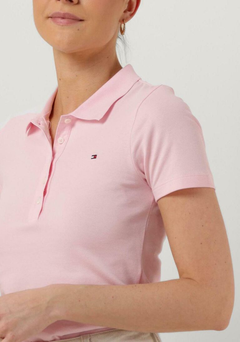 TOMMY HILFIGER lichtroze tommy hilfiger polo 1985 slim pique polo ss