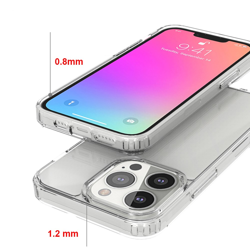 iPhone 13 Pro Hybrid Hülle TPU Bumper   Acryl Rückseite - Transparent