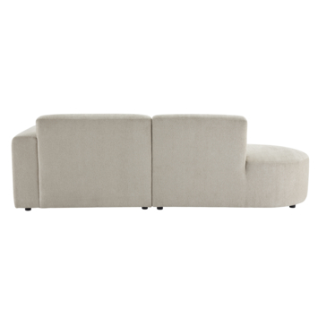 Hoekbank Loulou natural stof met ronde verlenging rechts