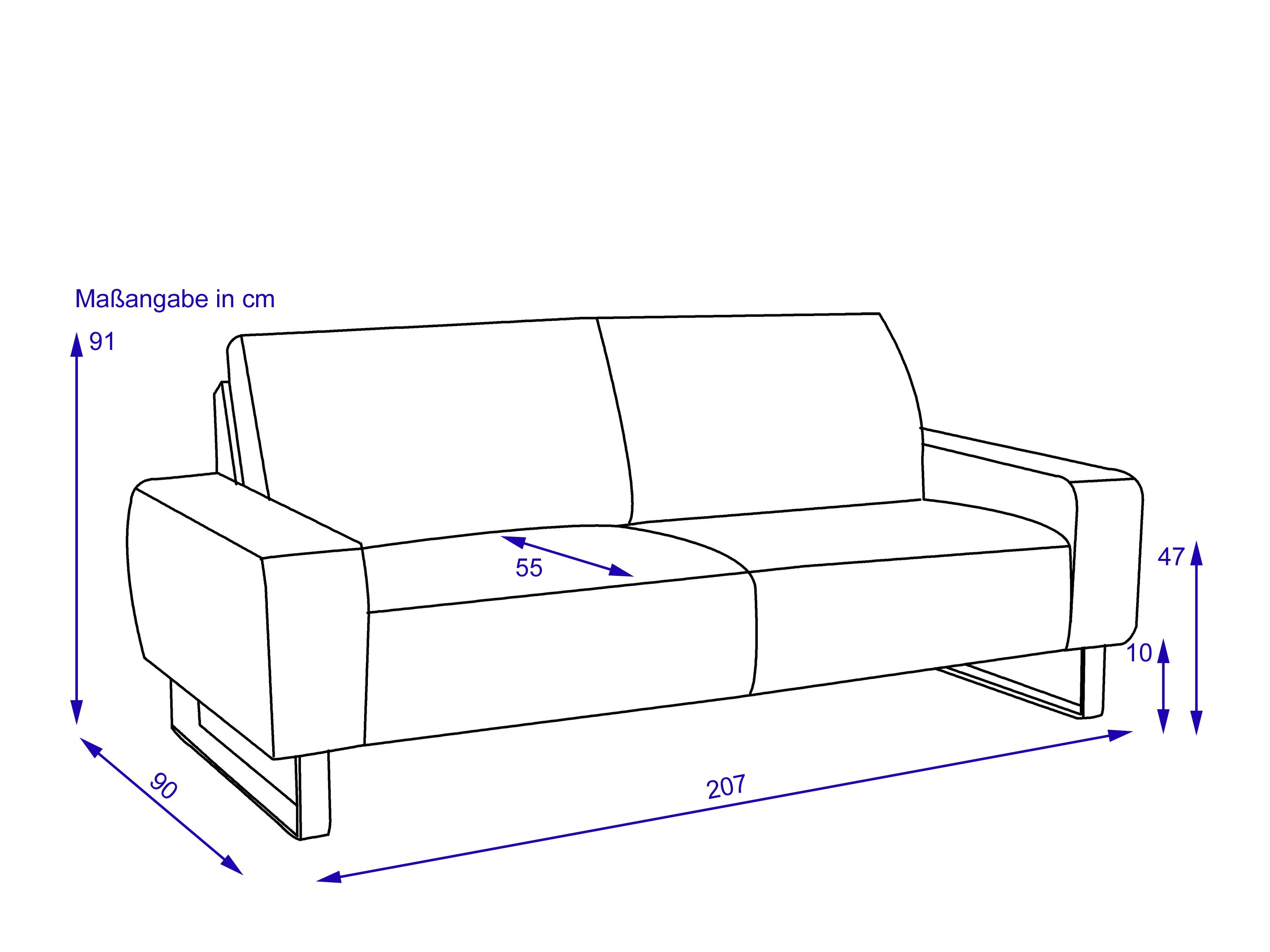 Sofa 3 Sitzer IMANI 86 hellgrau