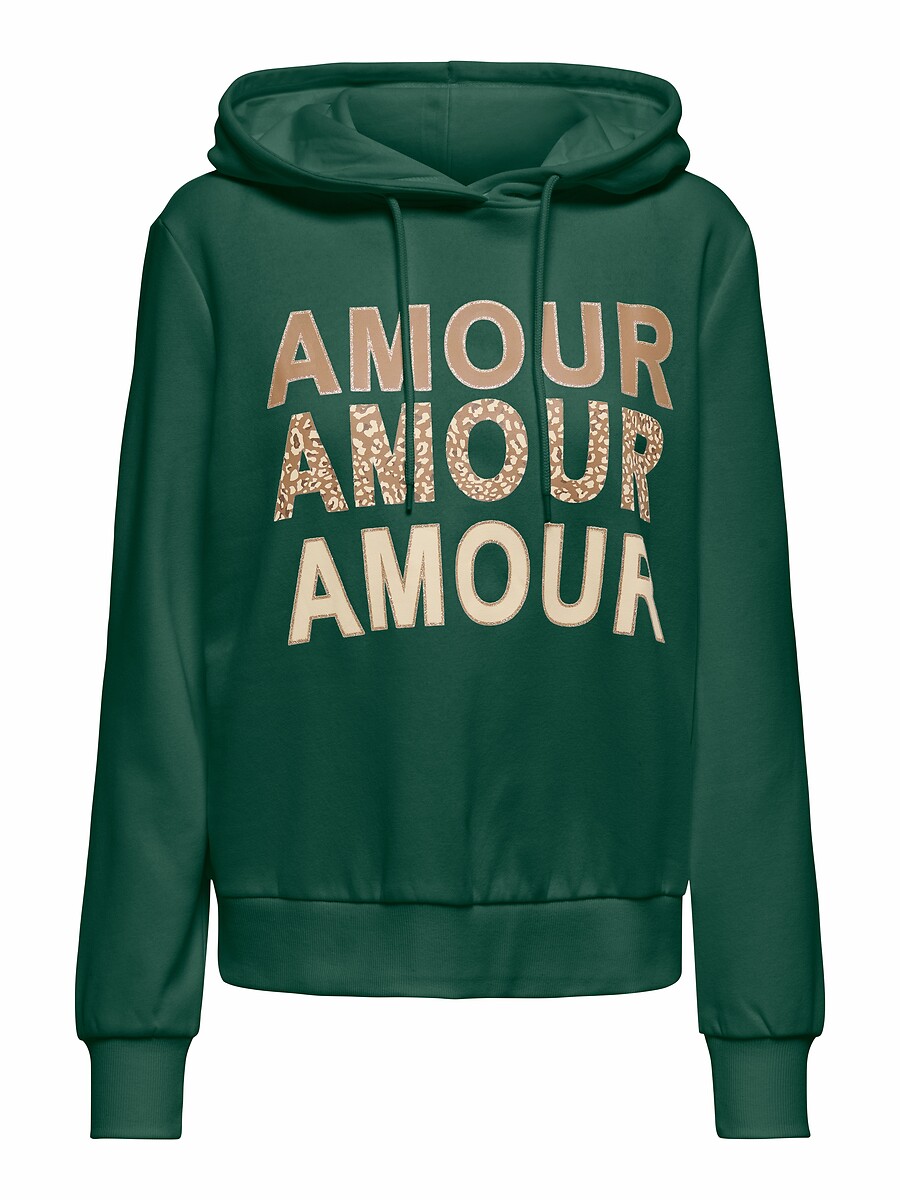 SOMENTE<br>Moletom com capuz com a inscrição 'amour'