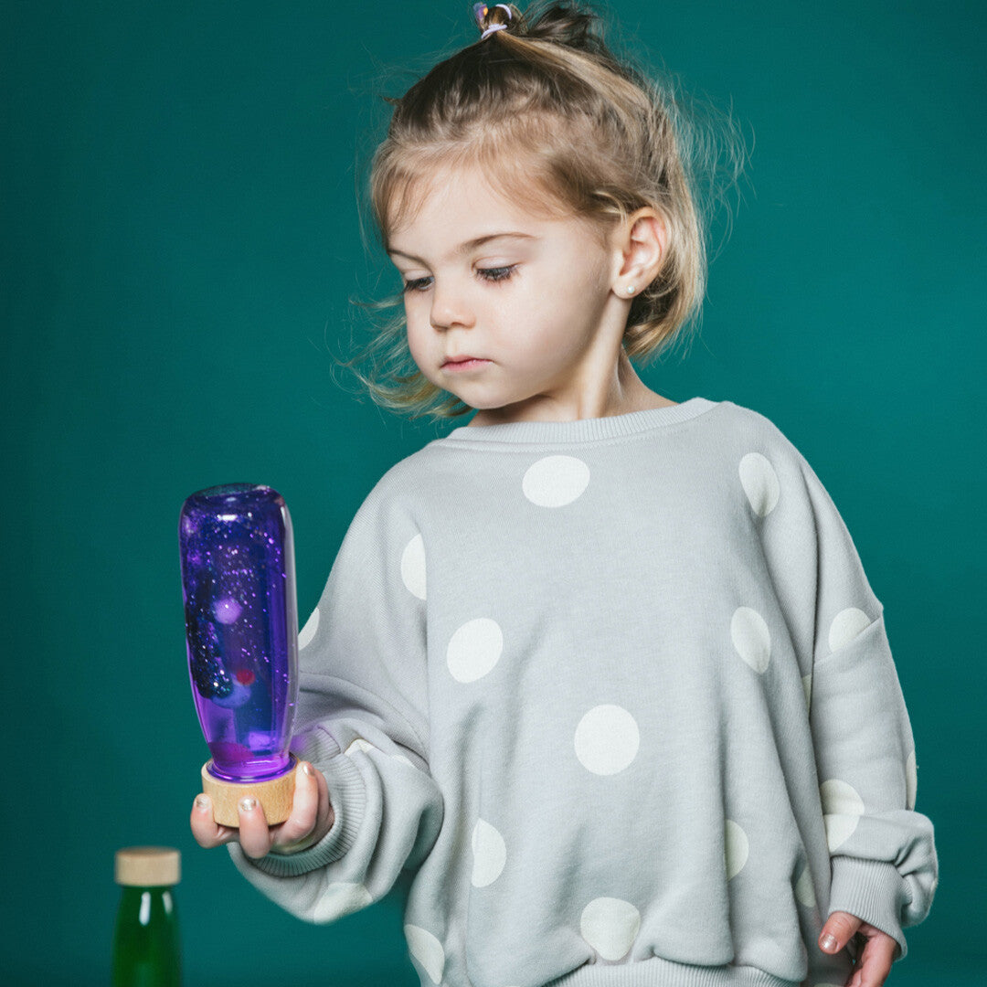 Petit boum sensorische fles float - purple