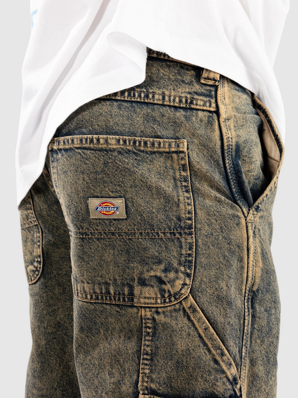 Dickies Stevensville Carpenter Jeans yellow fade indigo