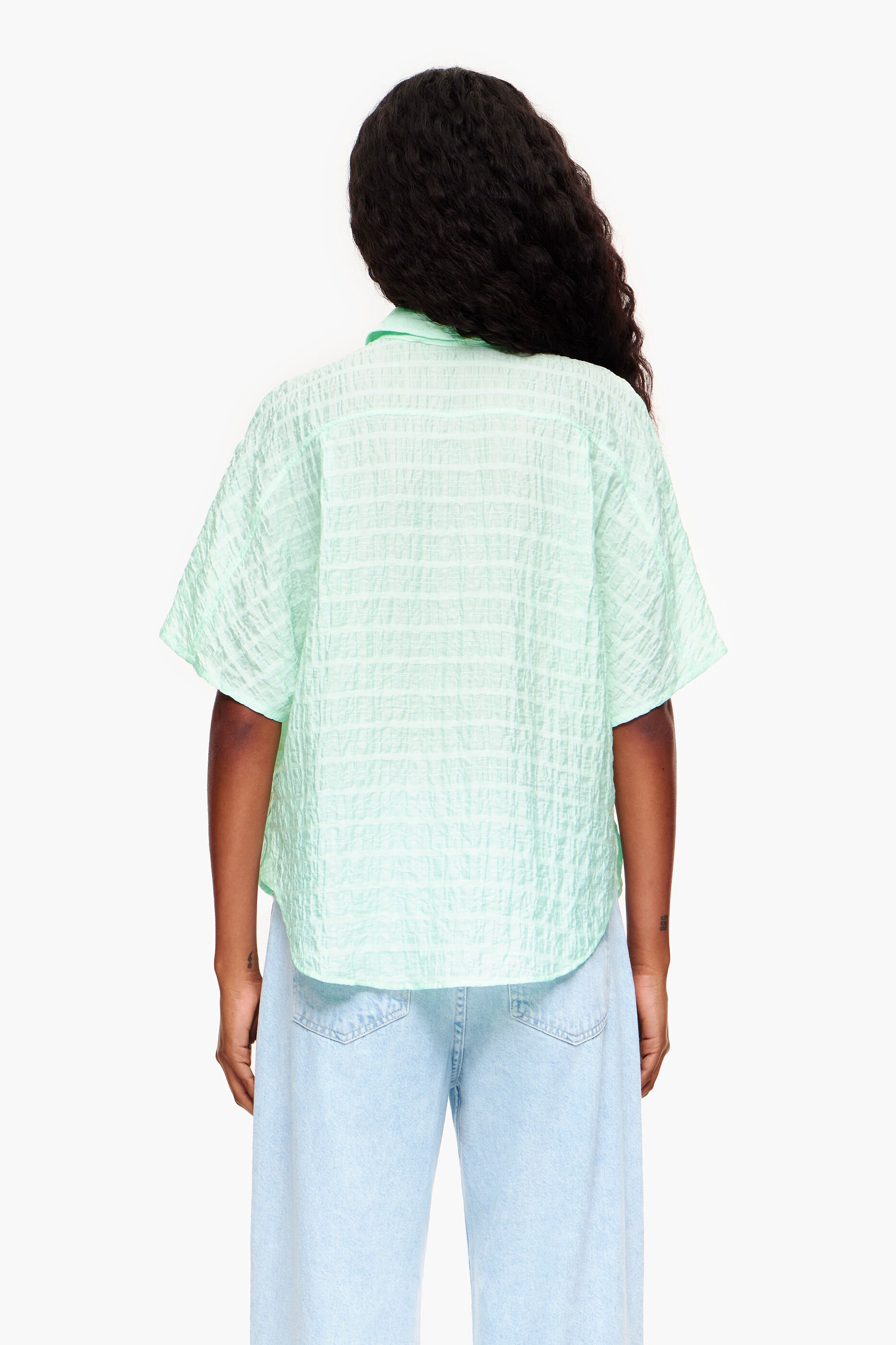 Camisa curta verde menta