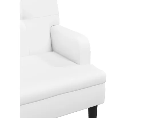 Banc avec dossier blanc 112x65,5x75 cm similicuir