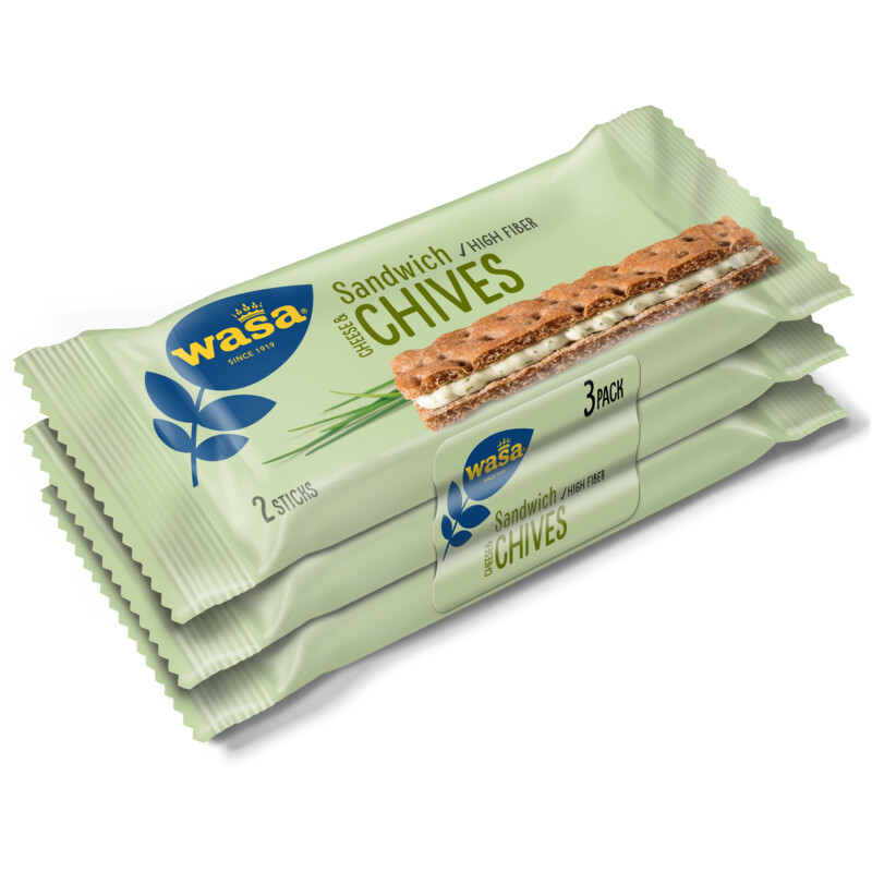 Wasa Sandwich roomkaas bieslook 3-pack
