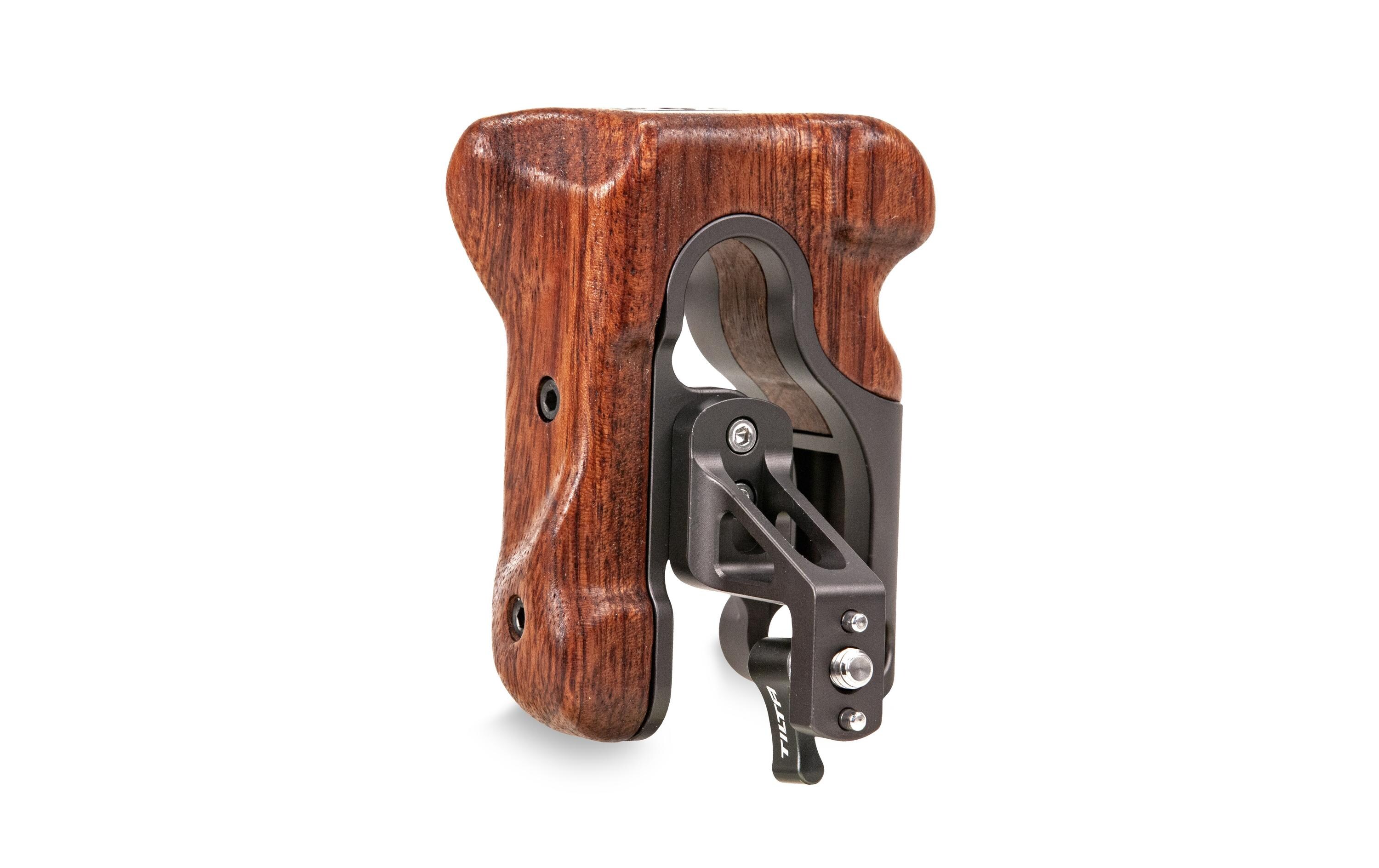 Left Side Wooden Handle Type VII - Tilta GrayErgonomischer Griff zur Befestigung an der linken Seite der Tiltaing-Kamerakäfige für maximalen Komfort