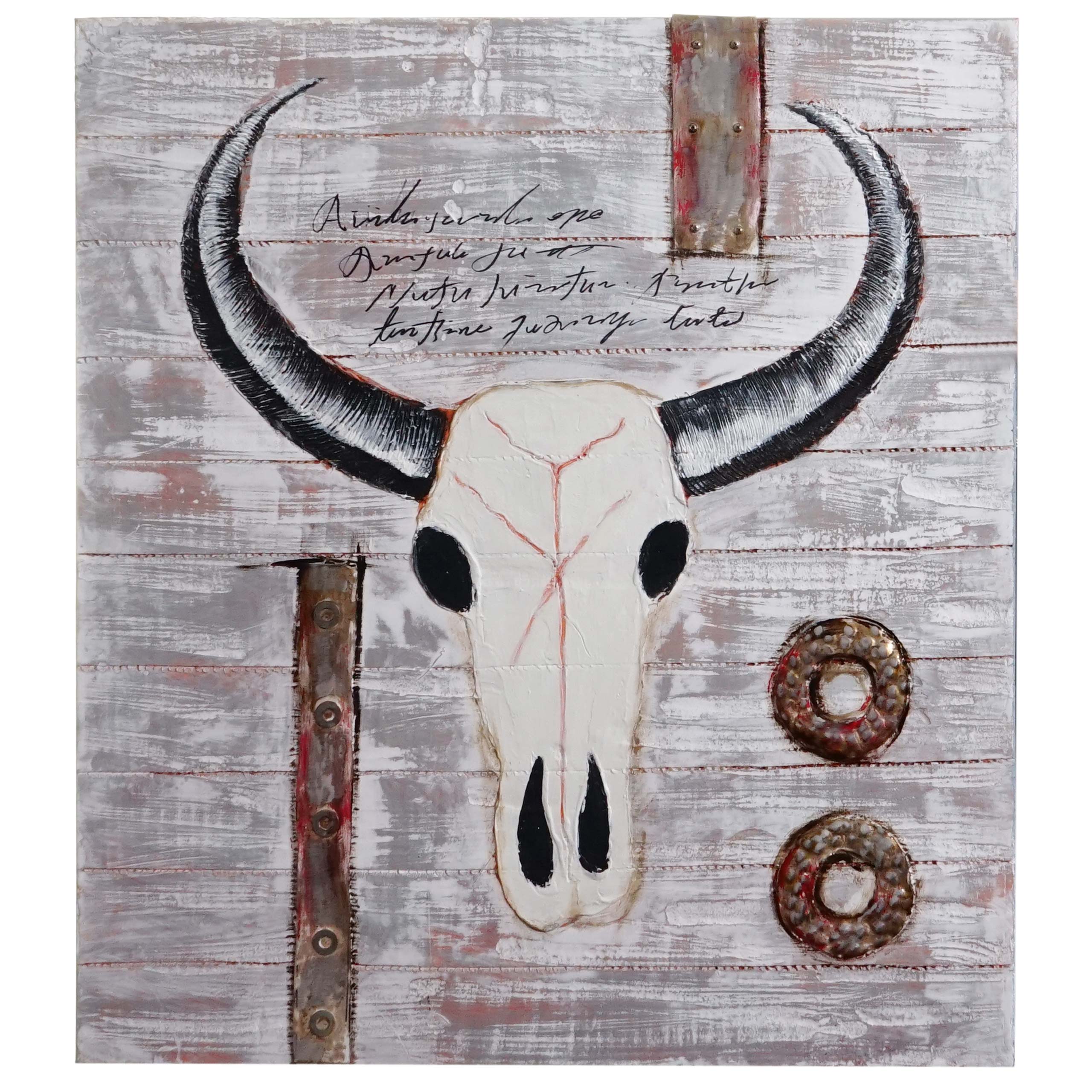 Wandbild Stier, 100% handgemaltes Ölgemälde 3D-Bild Gemälde XL, 100x90cm