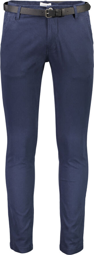Lindbergh Chino m. bælte & stretch Blå